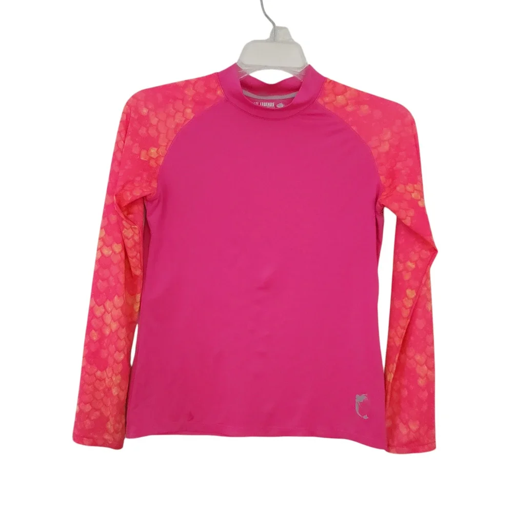 Reel Legends Rashguard Medium Girls Long Sleeve Swim Top shirt